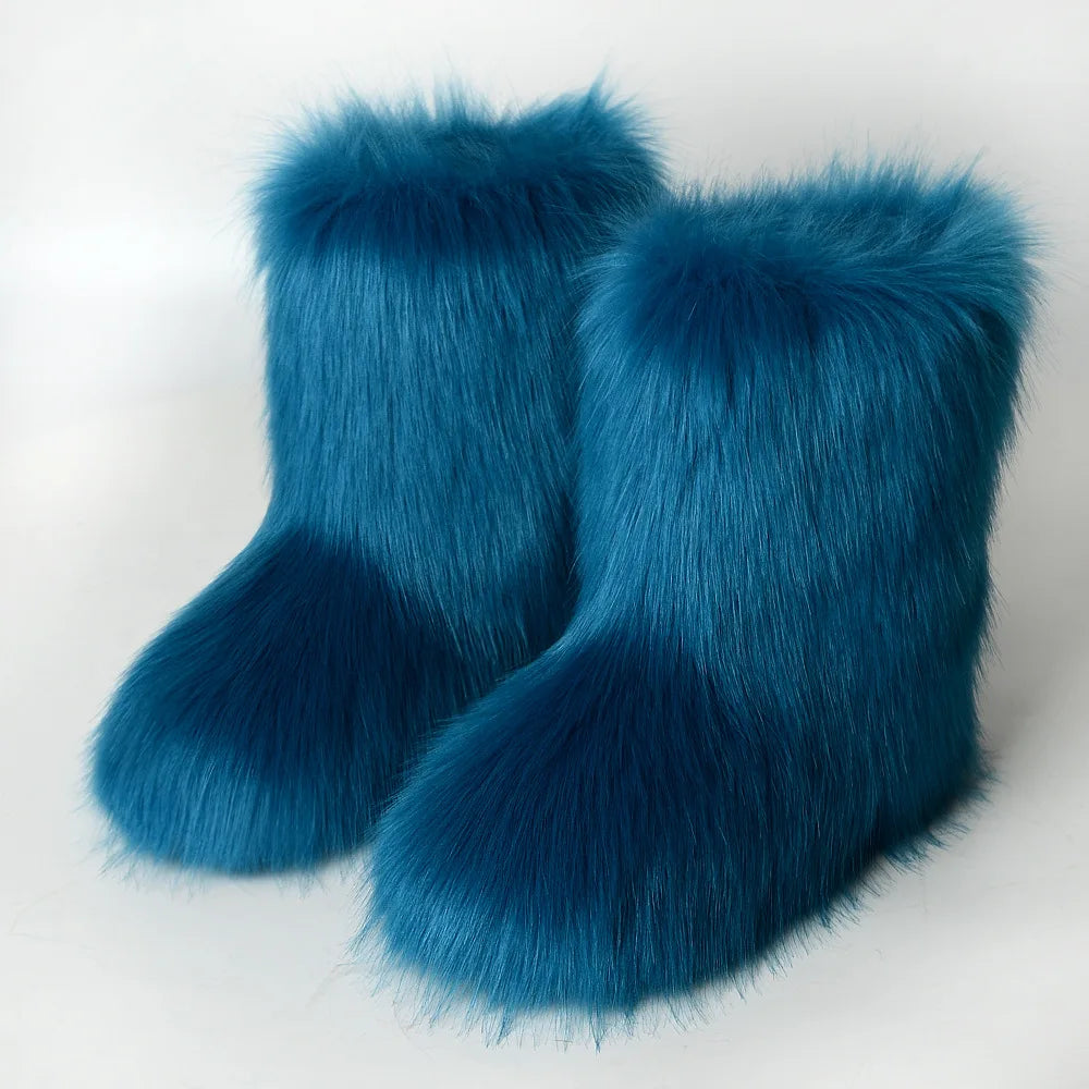 Luxury fur short boots