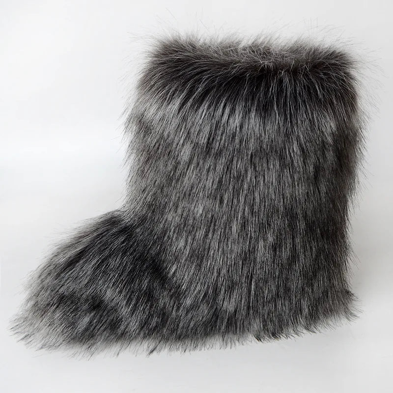Luxury fur short boots