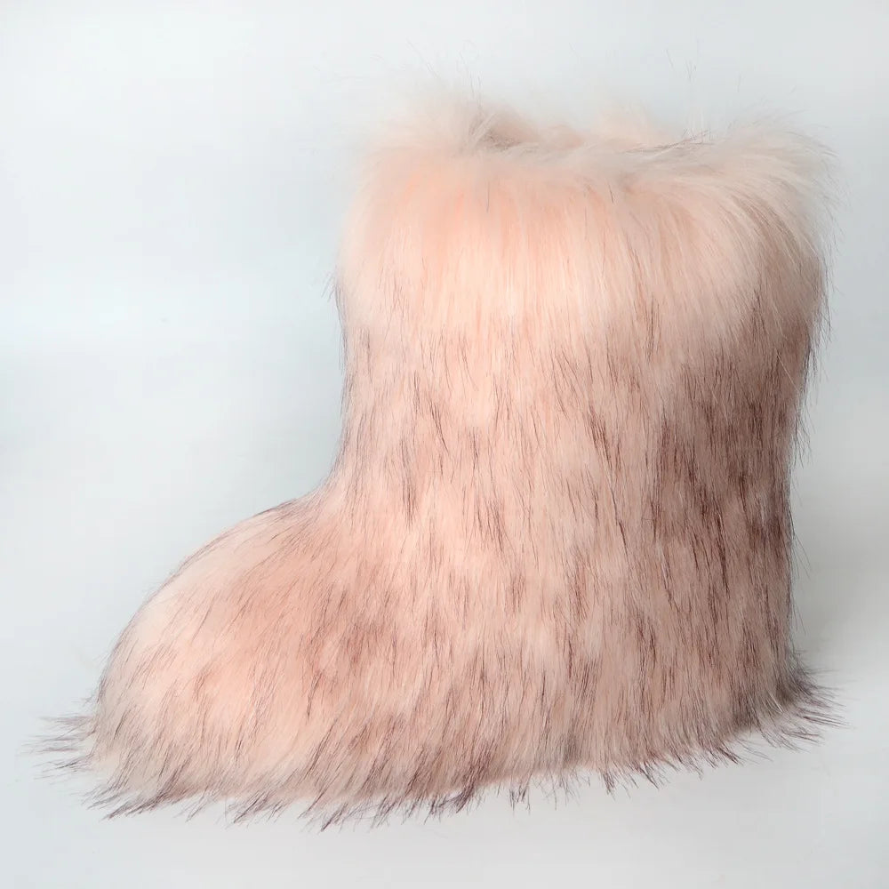 Luxury fur short boots