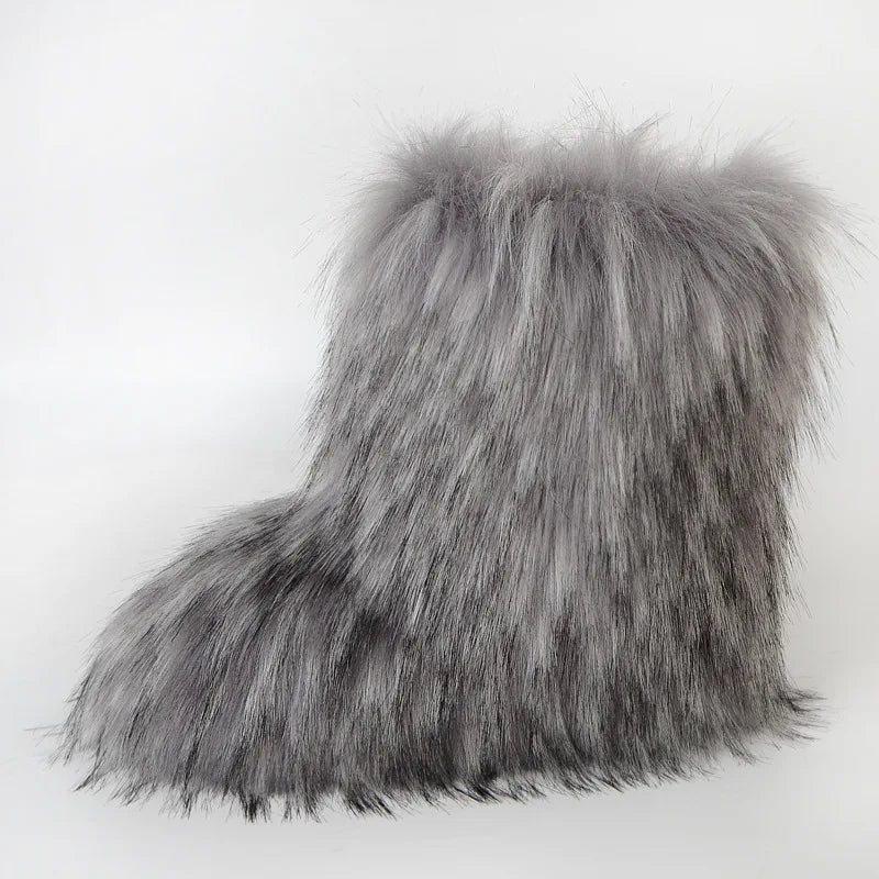Luxury fur short boots