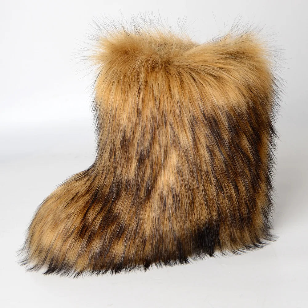 Luxury fur short boots