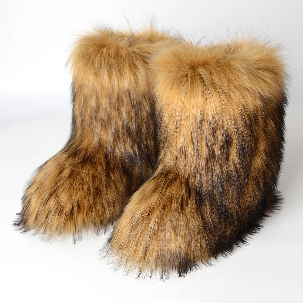 Luxury fur short boots