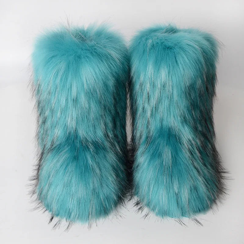 Luxury fur short boots