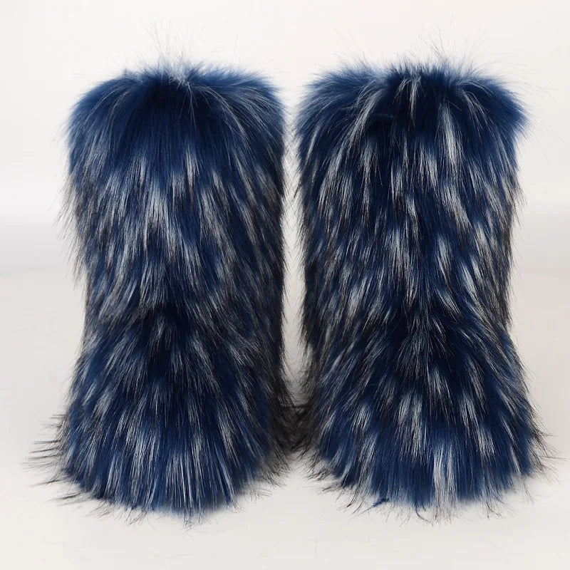 Luxury fur short boots