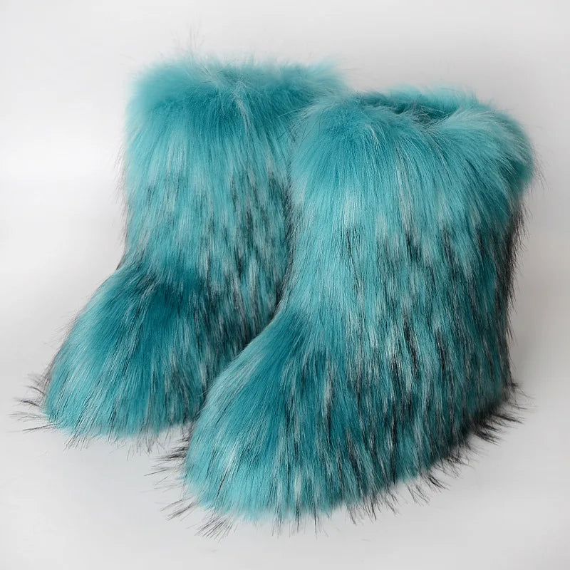 Luxury fur short boots