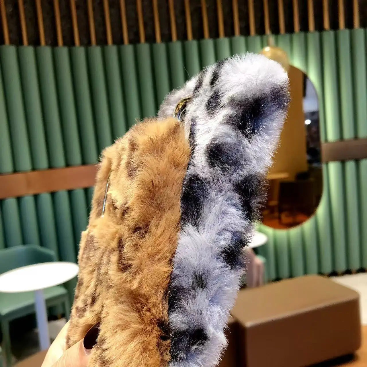 Plush Leopard Print Phone Case