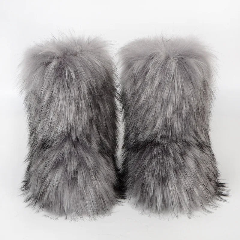 Luxury fur short boots