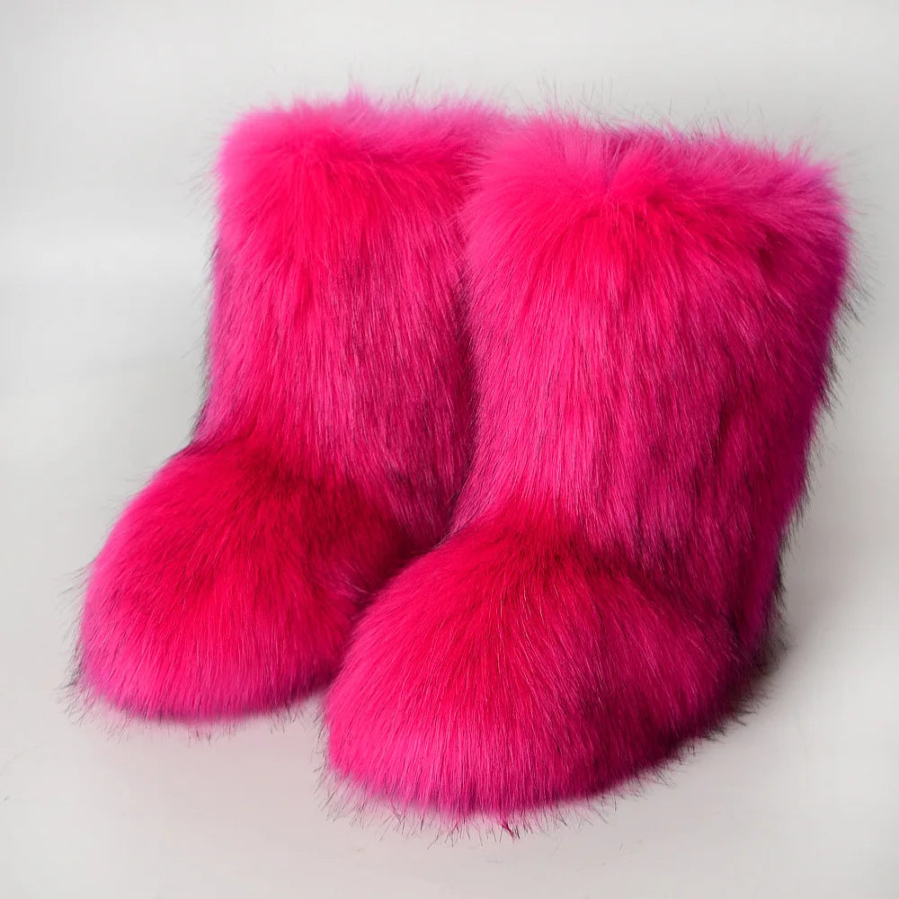 Luxury fur short boots