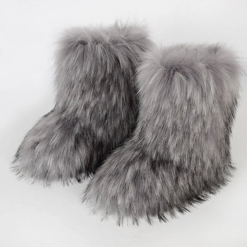 Luxury fur short boots