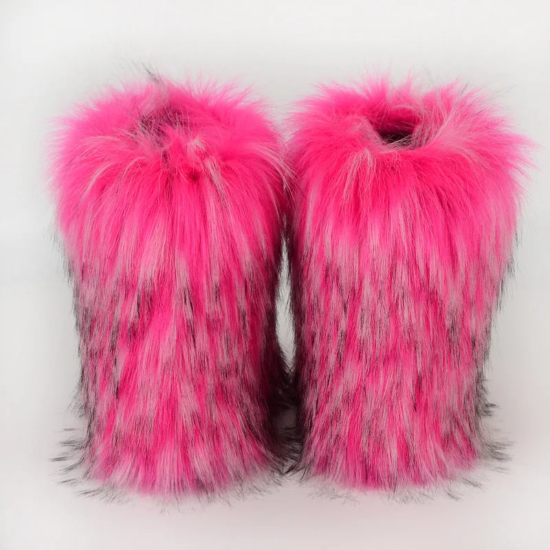 Luxury fur short boots