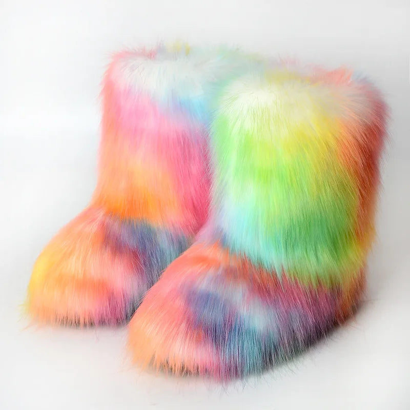 Luxury fur short boots