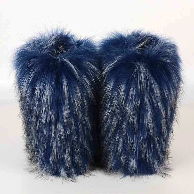 Luxury fur short boots