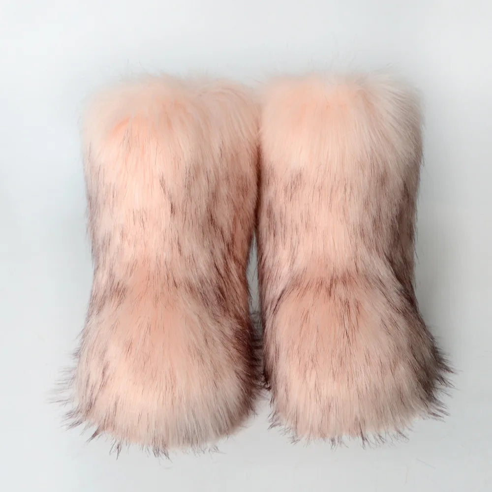 Luxury fur short boots