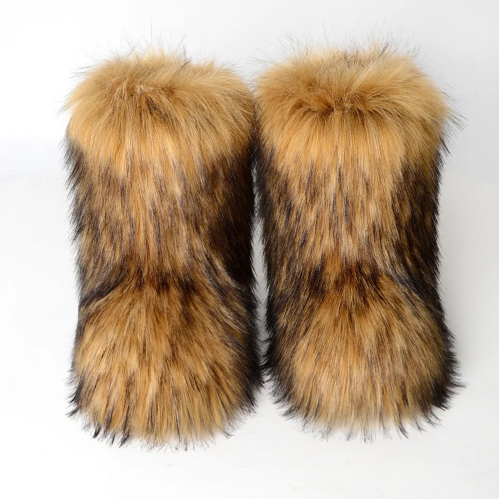 Luxury fur short boots