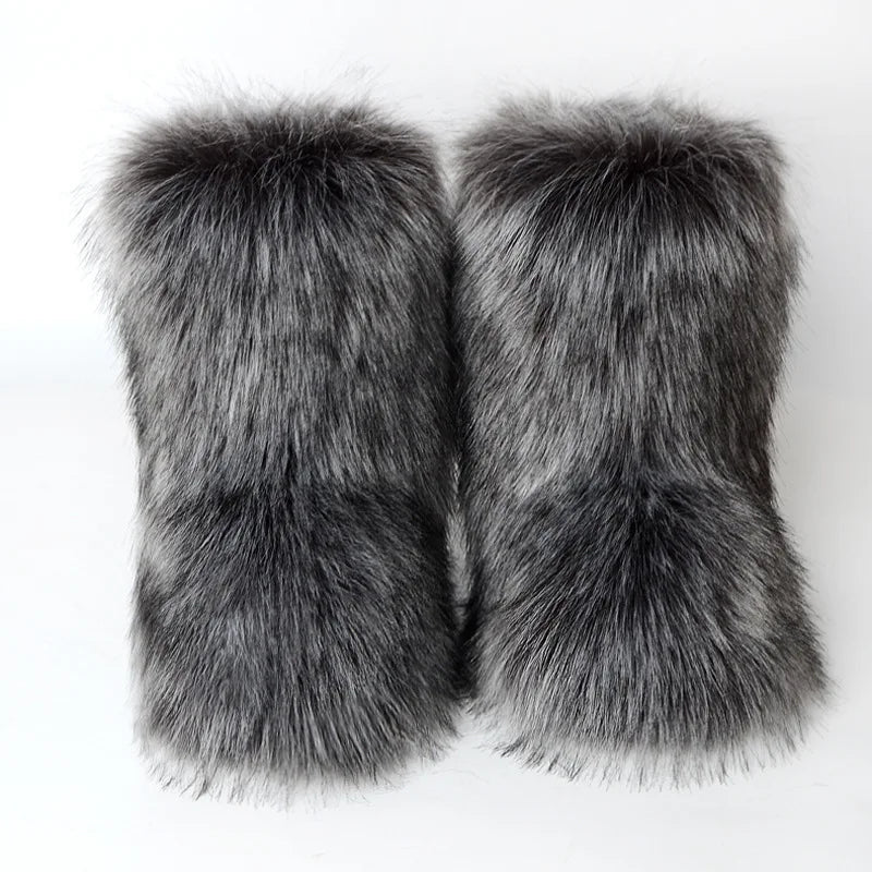 Luxury fur short boots