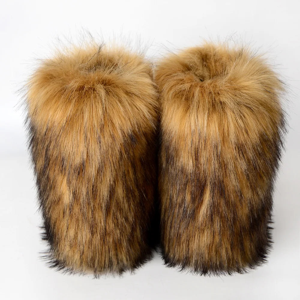 Luxury fur short boots