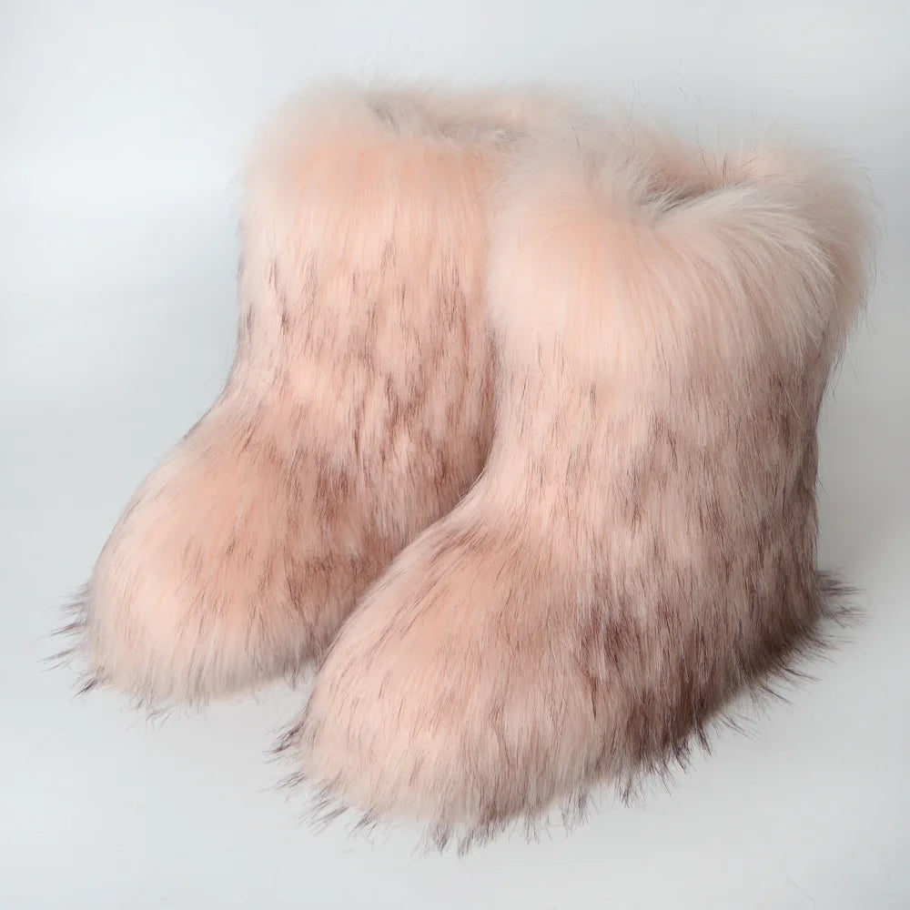 Luxury fur short boots
