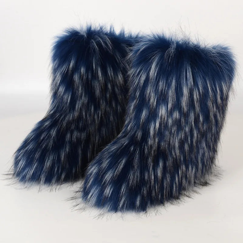 Luxury fur short boots