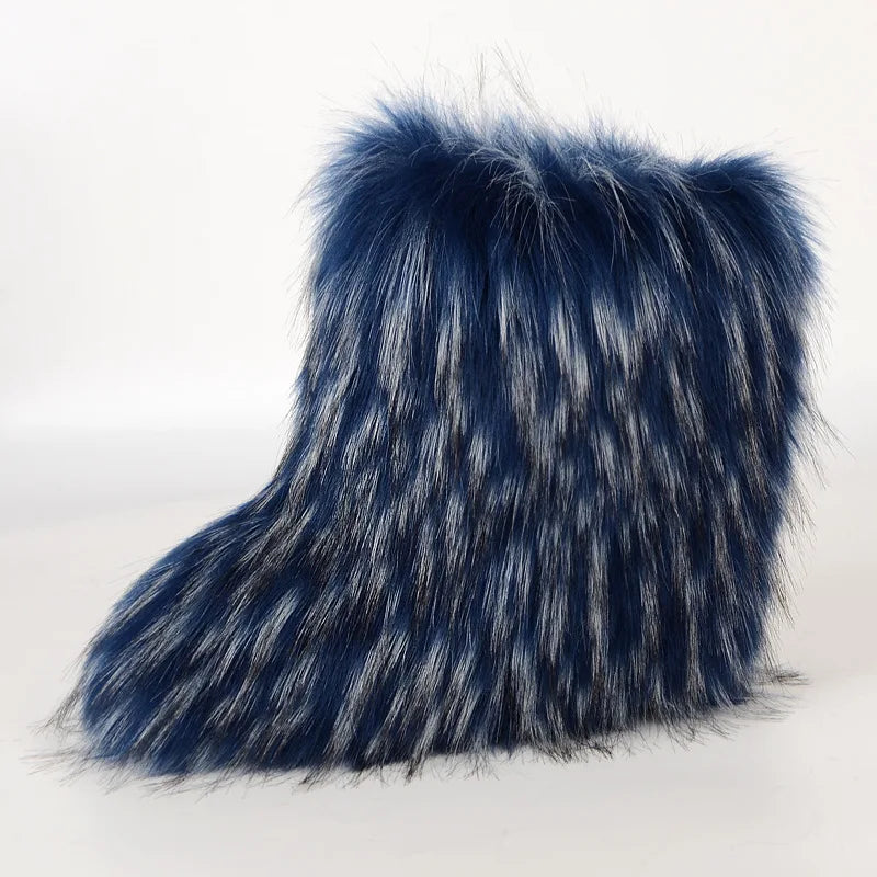 Luxury fur short boots