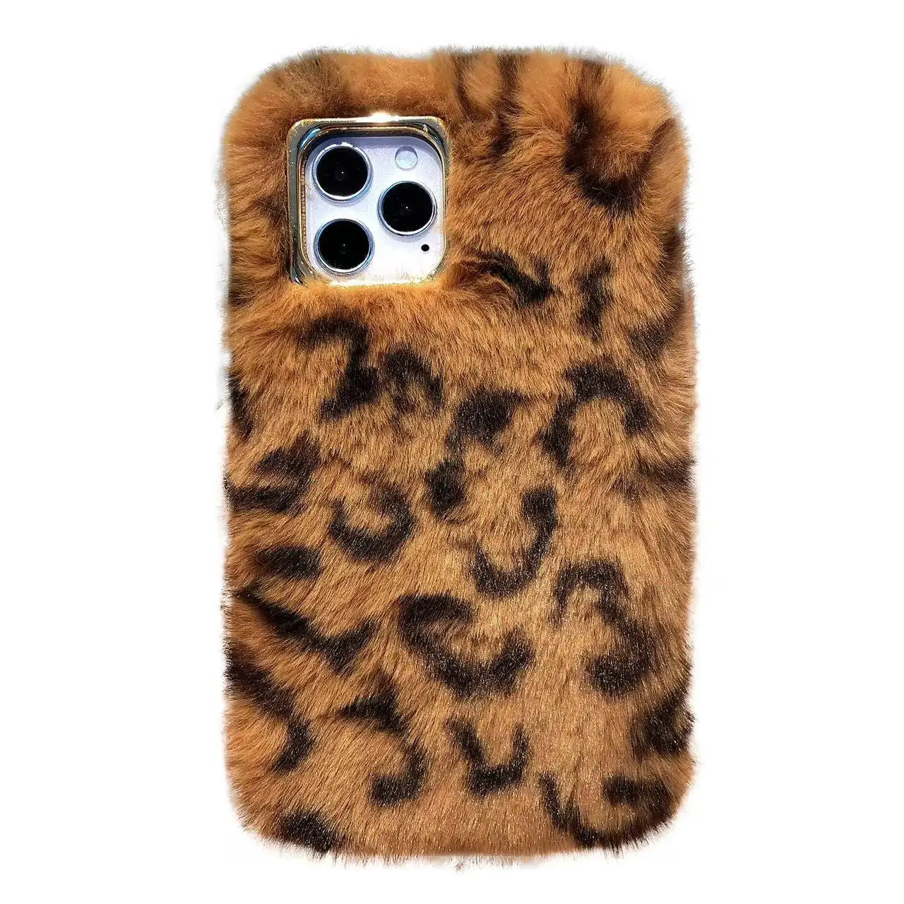 Plush Leopard Print Phone Case