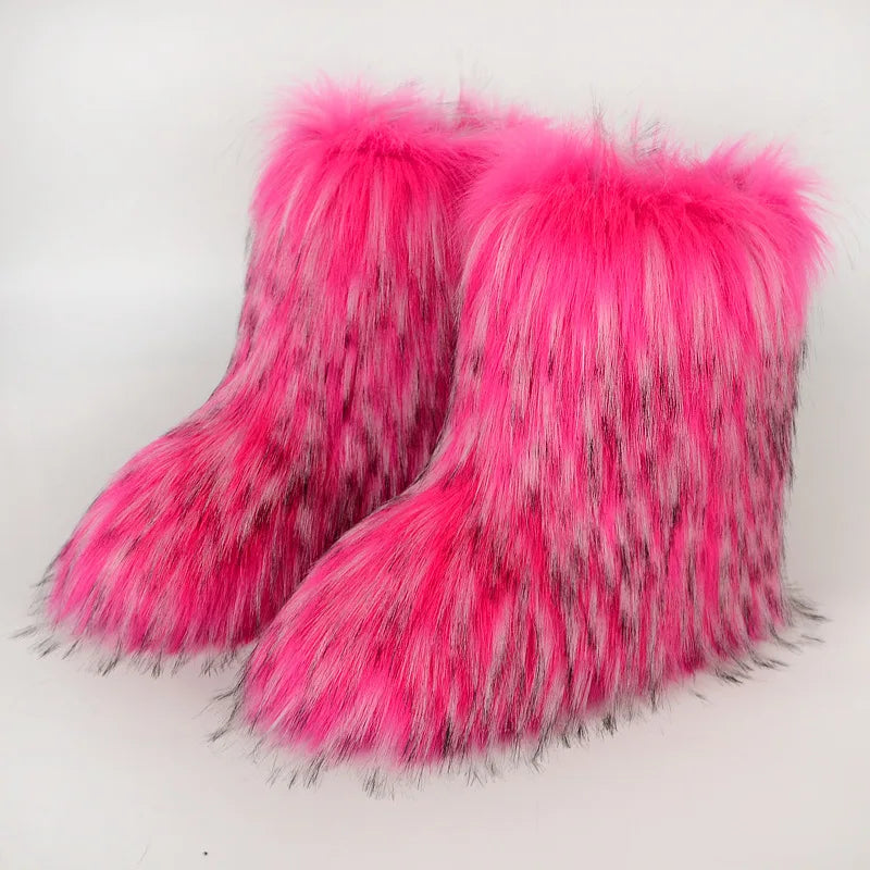Luxury fur short boots