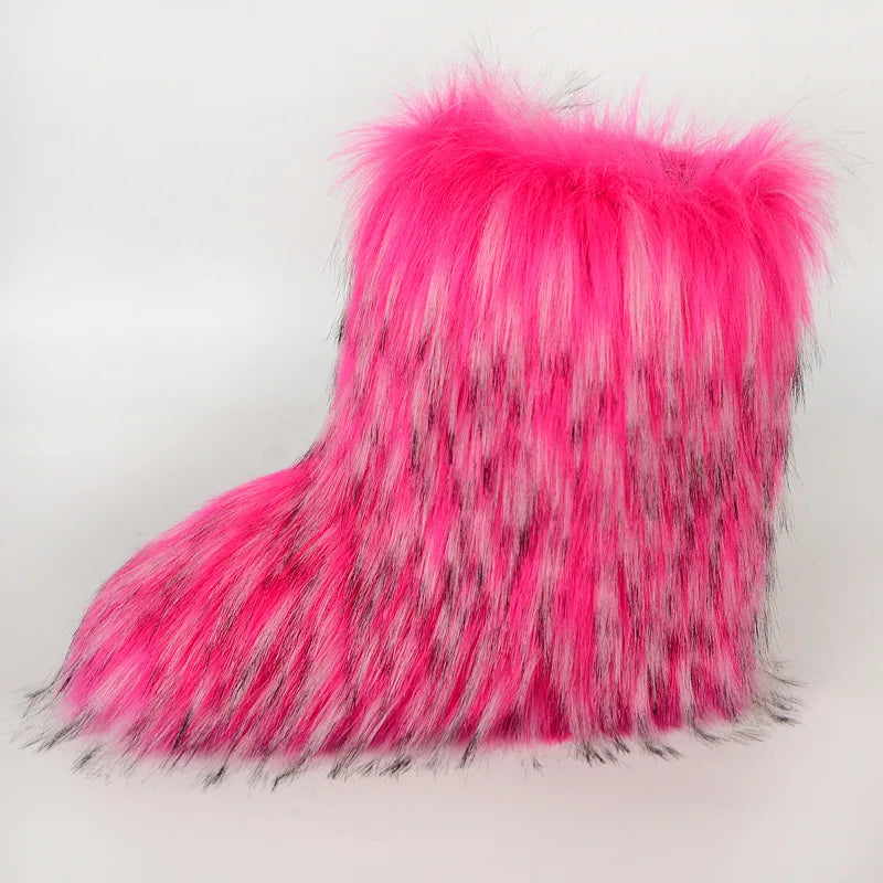 Luxury fur short boots