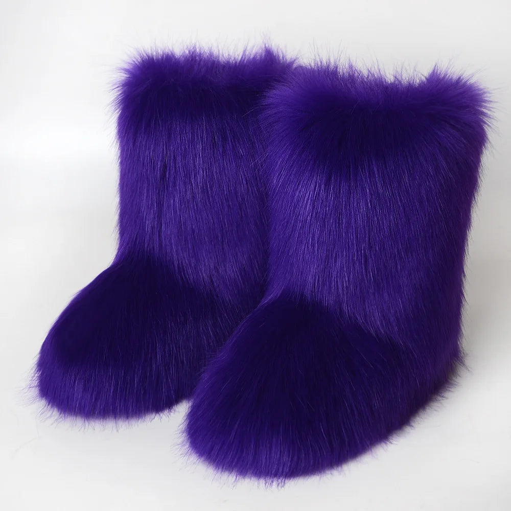 Luxury fur short boots