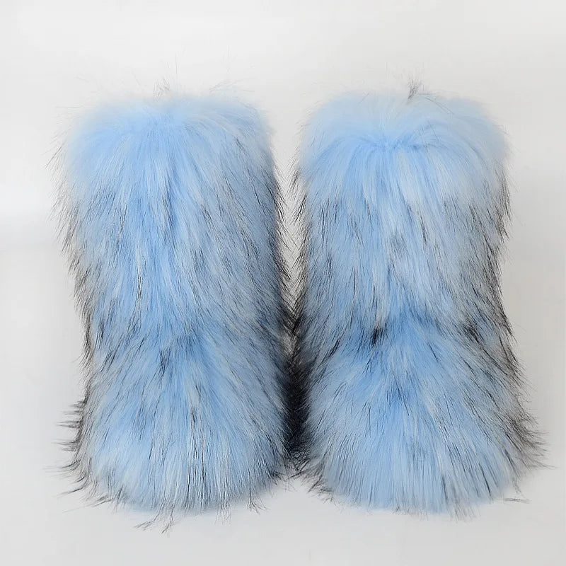 Luxury fur short boots
