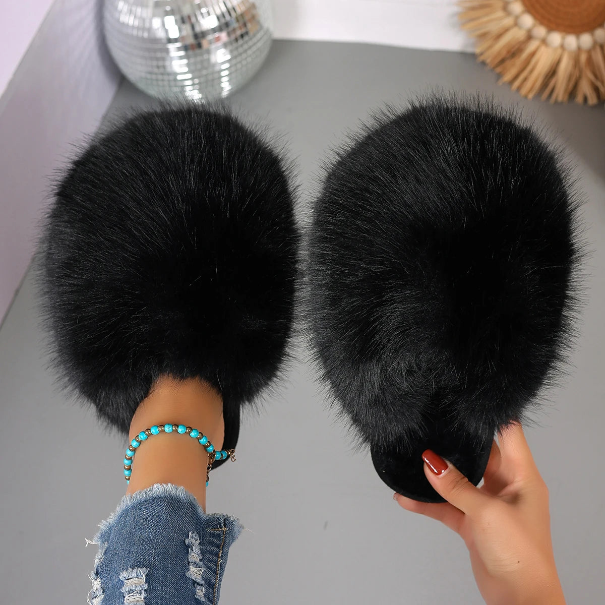 Fur Slippers