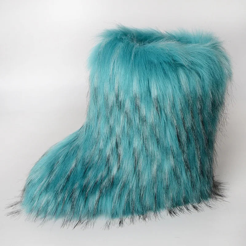 Luxury fur short boots