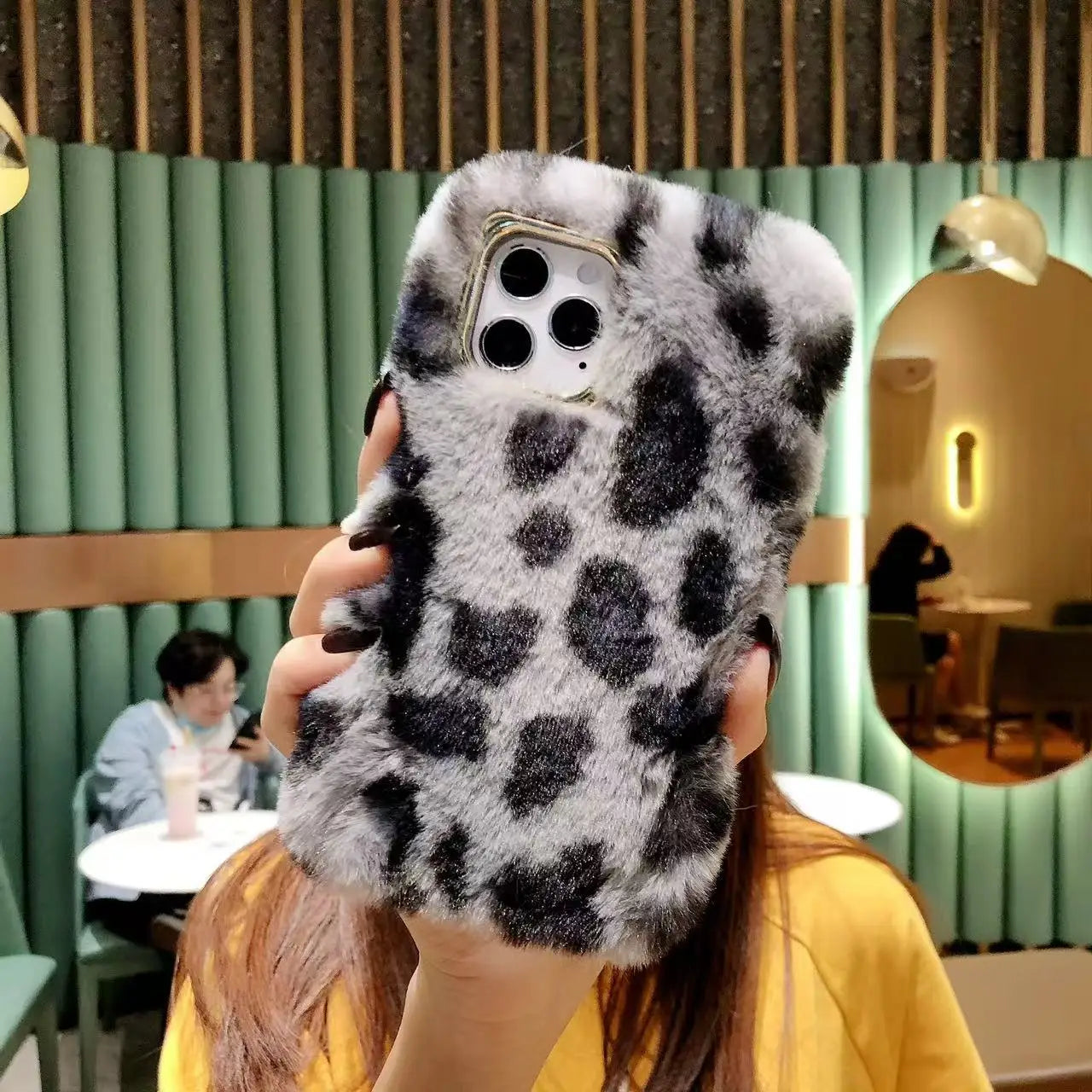 Plush Leopard Print Phone Case